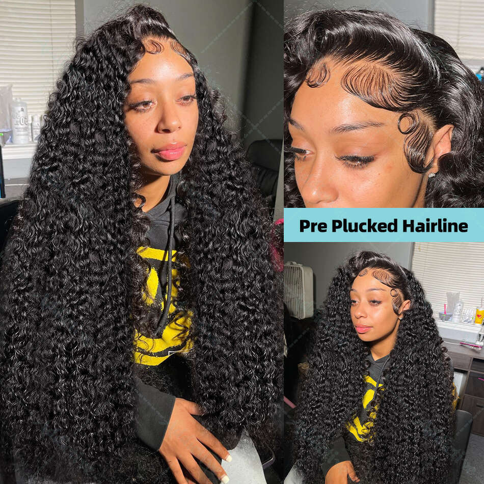 30 36 Inch Loose Deep Wave 13x4 13x6 HD Lace Frontal Human Hair Brazilian Pre Plucked Curly 5x5 Closure Wig For Women