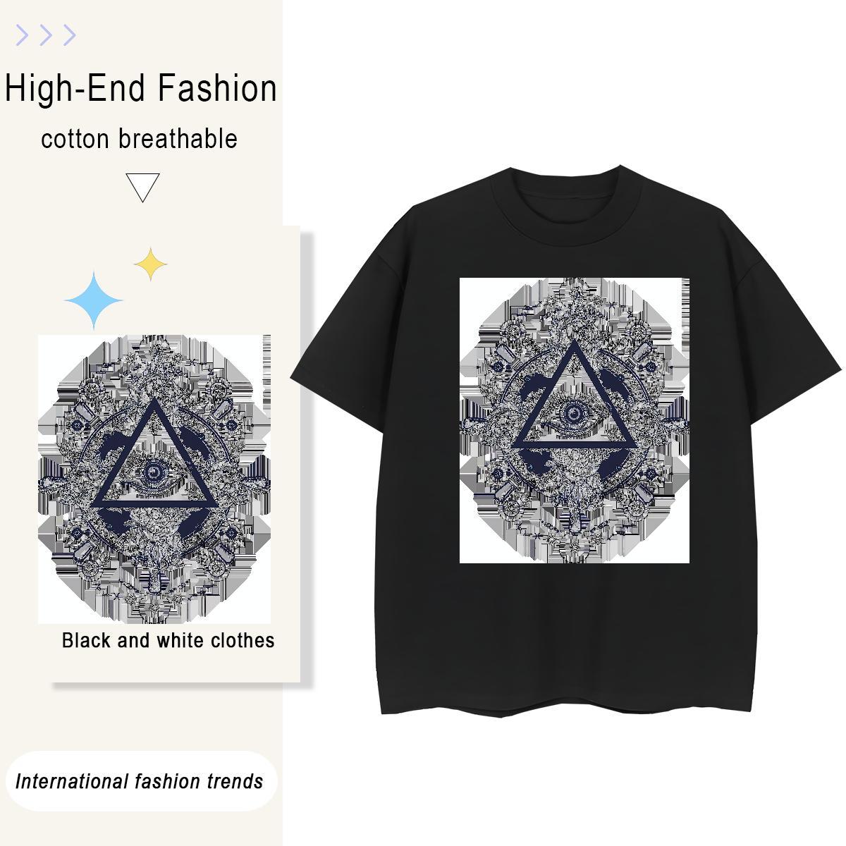 2024 Casual Womens T Shirts 230g Pure Cotton Breathable Crew Neck Street Casual eye of the devil Woman Tshirt Popular DIY Logo Top Shirts