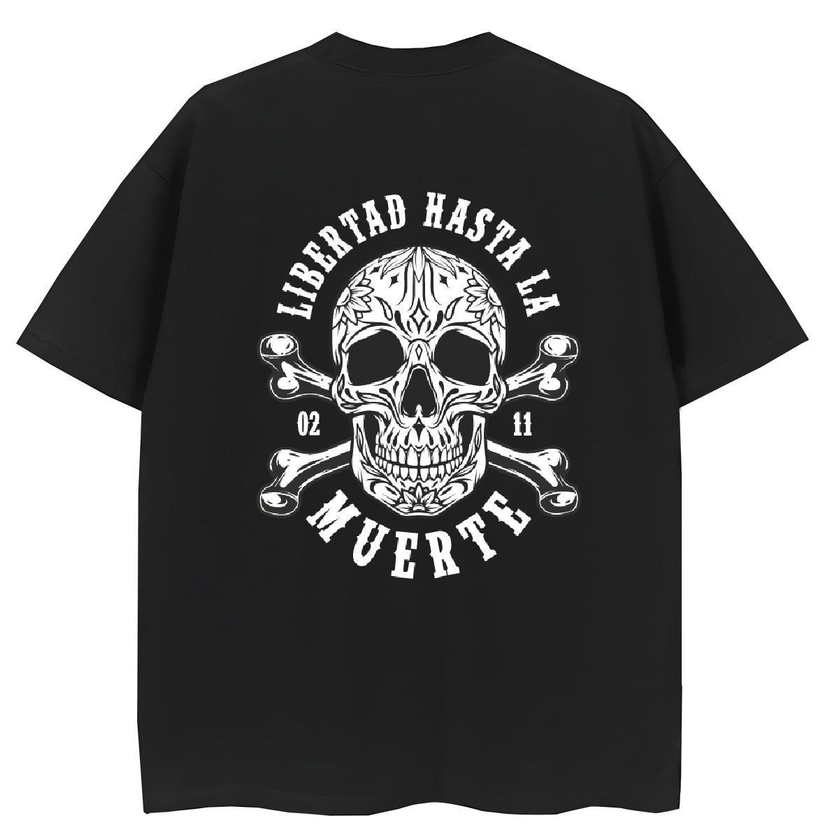 2024 DIY T shirt 230g Cotton Round Neck Short Sleeve Street Casual skull Woman Tshirt Unisex Plus Size Custom Clothings