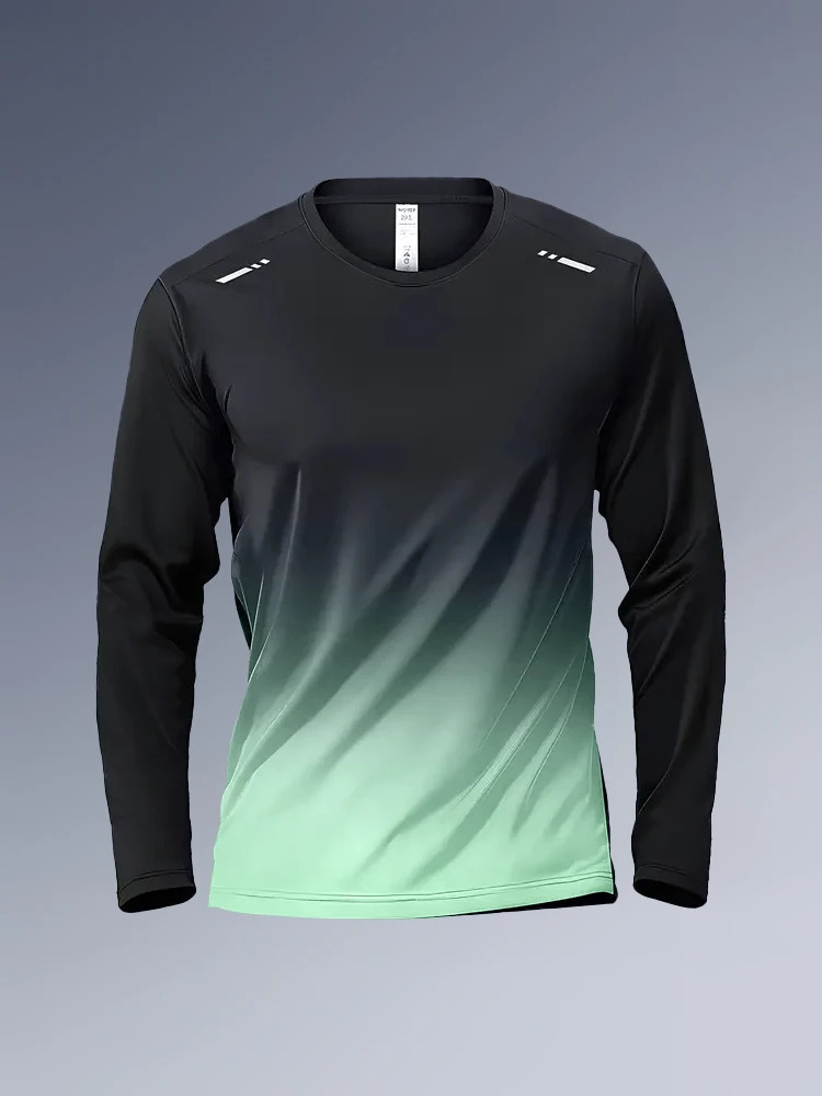 Mens long sleeved T-shirt fitness suit mens spring and autumn quick drying training suit sports T-shirt elastic running top 241018