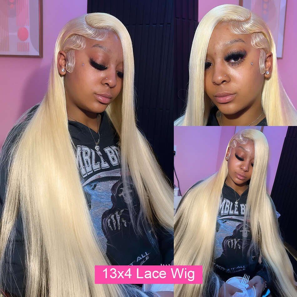 613 HD Frontal Wig 13x6 Brazilian Straight 13x4 Honey Blonde Color Lace Front Human Hair Wigs