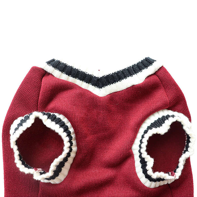 Customized Academy Style Veet Cat Coat Autumn/Winter Pet Dog Tank Top Cotton Sweater Beige