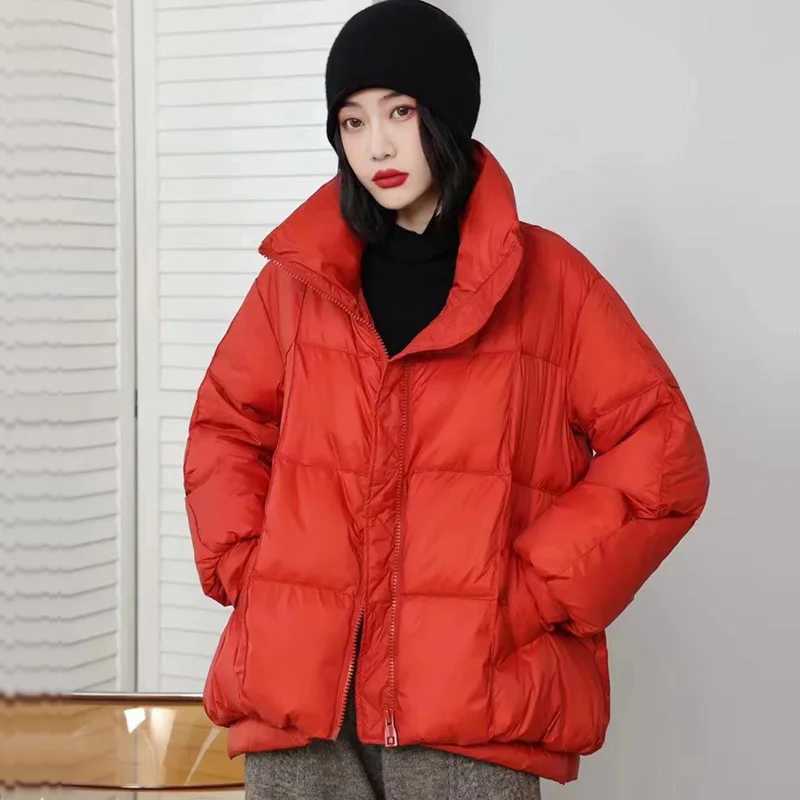 Fall Winter New Down Coats Jacket for Women Simple Solid Color Casual Literary Down Jackets Thickened Warm Snow Short OuterwearsX241019