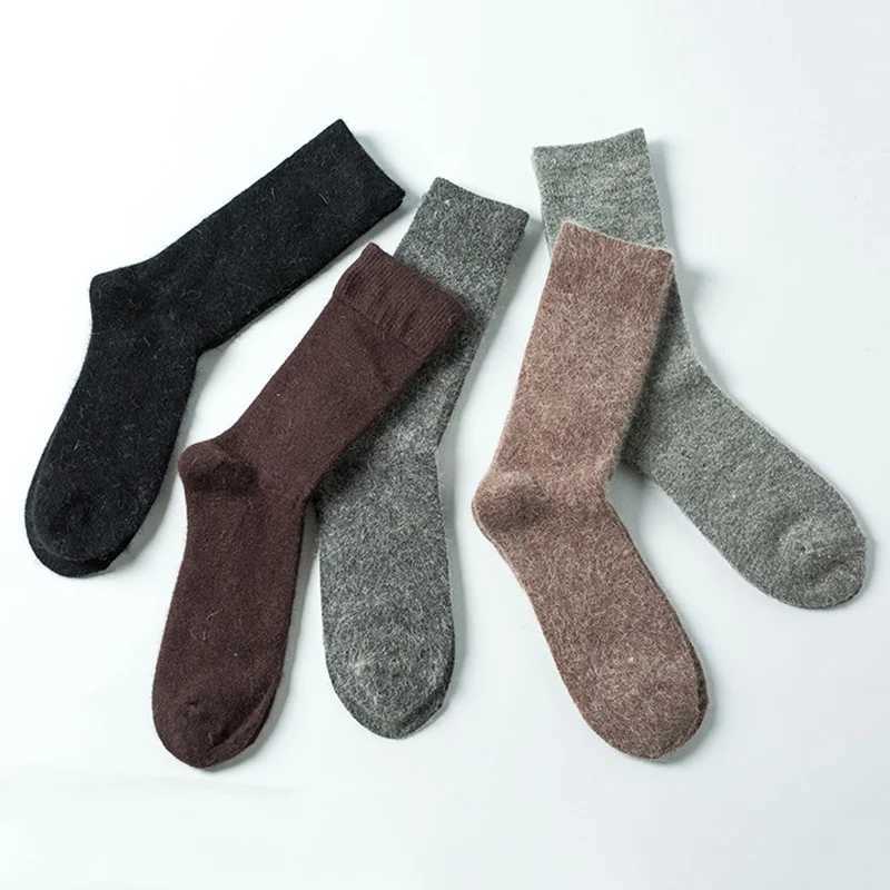 1pair Classic Men Cashmere Socks Autumn Winter Warm Pure Socks Comfortable Crew For Business Dress Long Socks KYY8213XJ241019