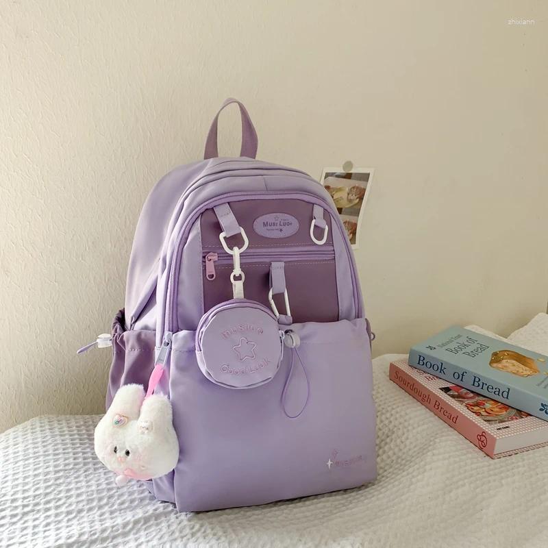 2025 NEW Backpack Bag Fashionable Youth High Quality Large Capacity Canvas With Hanging Accessories Cute Zero Wallet zhanyishengli