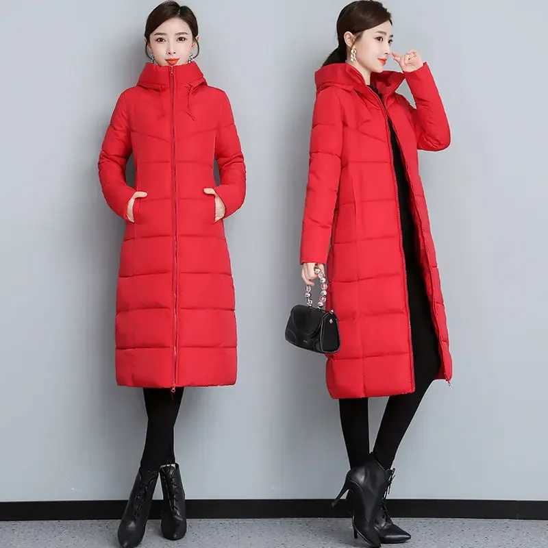 2024 Long Straight Winter Coat Women Casual Down Jackets Slim Remove Hooded Parka Oversize Fashion Outwear Plus Size 5XLX241019