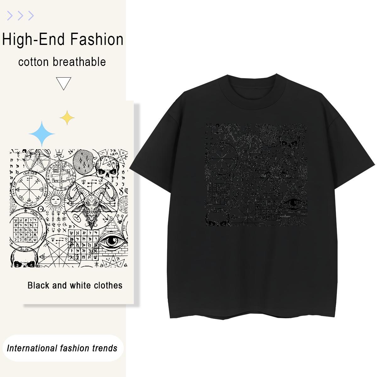 Fashion New T Shirts Women 100% Cotton 230g Breathable Short Sleeve Street skull Unisex Tshirts Soft Cartoon Print Tops Tees