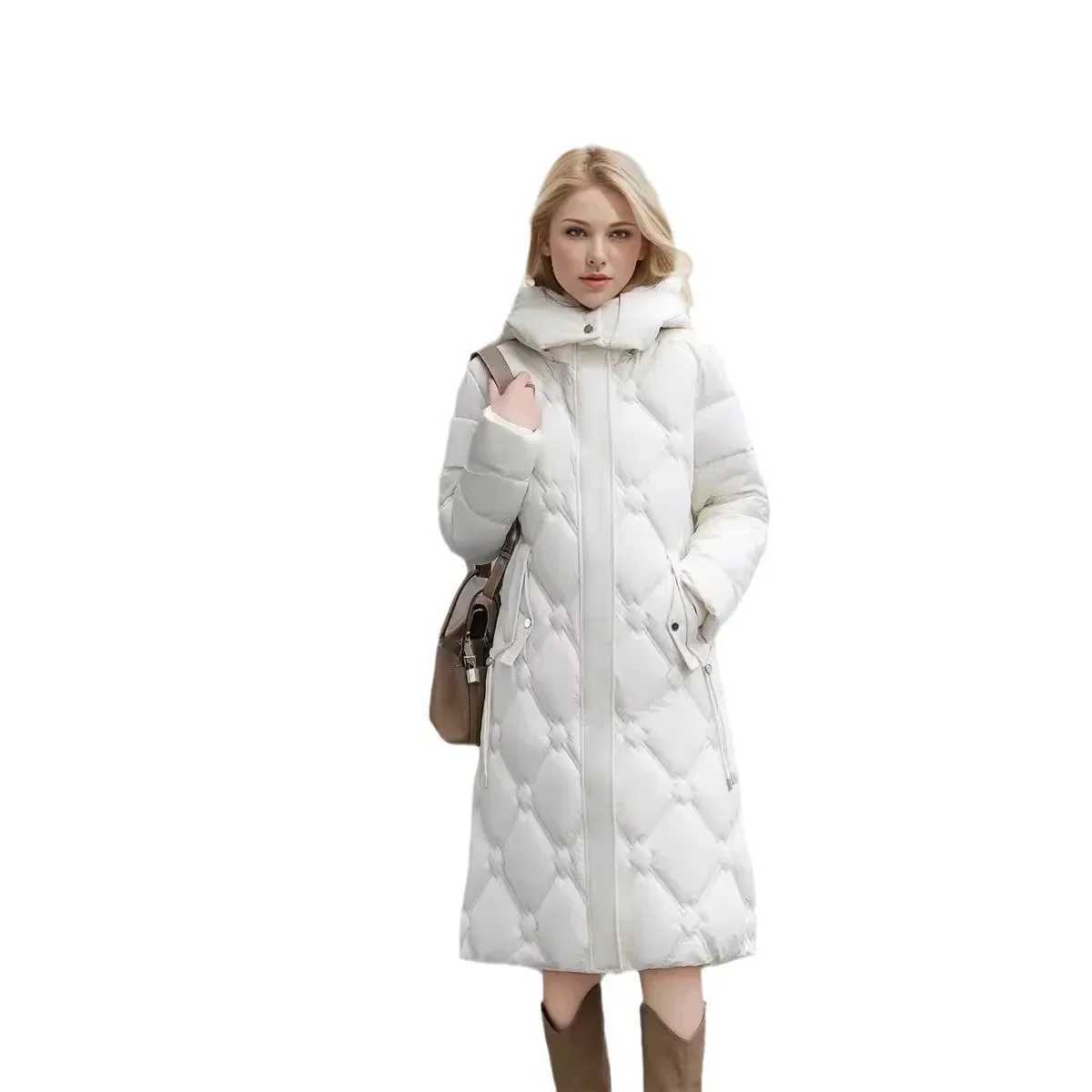 2024 New Snow Wear Winter Coat For Women Down Jacket Warm Thicken Casual Loose Hooded Jacket Elegant Female Long Parkas OvercoatX241019