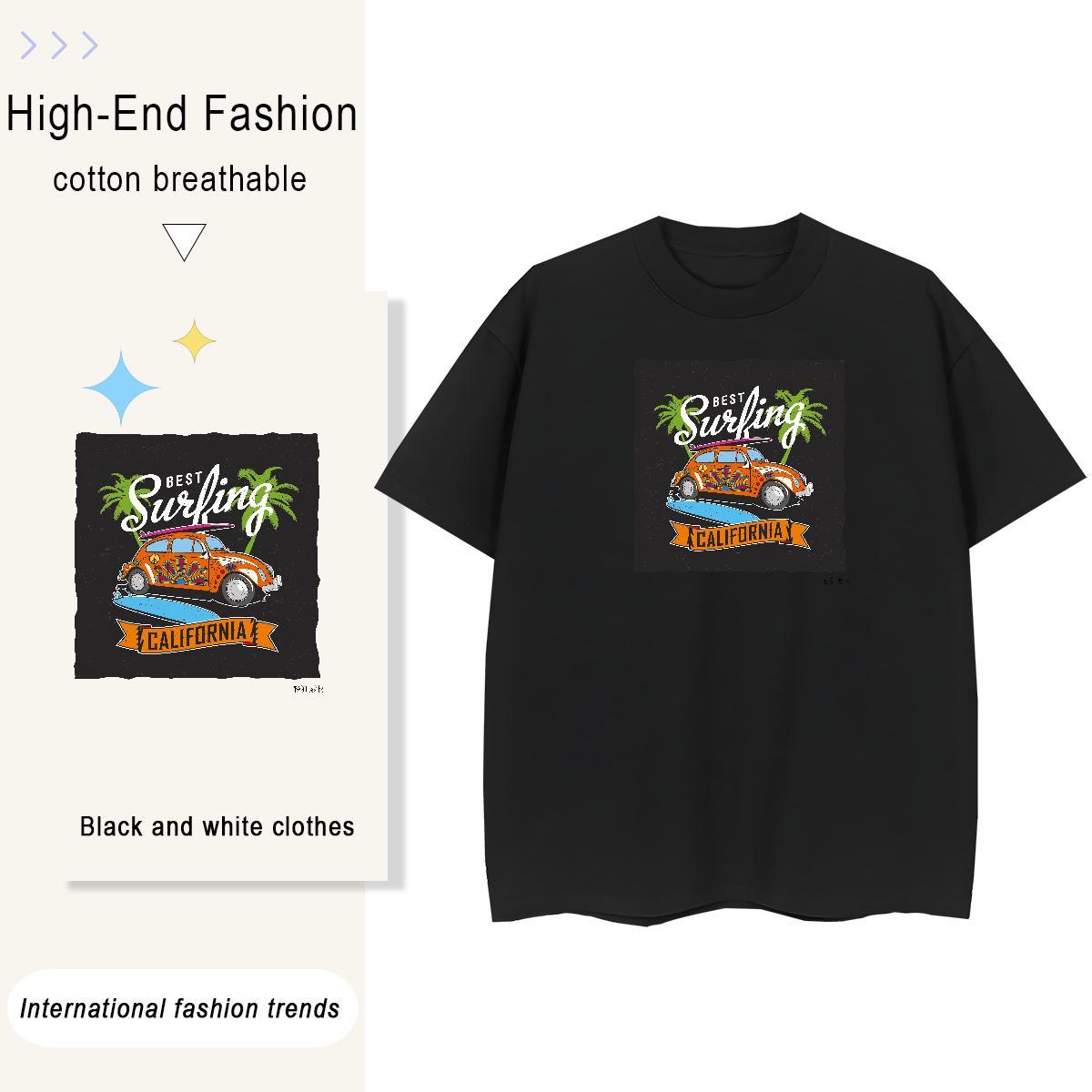 Stylist T-Shirts for Women 100% Cotton 230g Crew Neck Breathable Street car Tshirt for Man Woman Brand DIY Anime Printed Tee Shirt