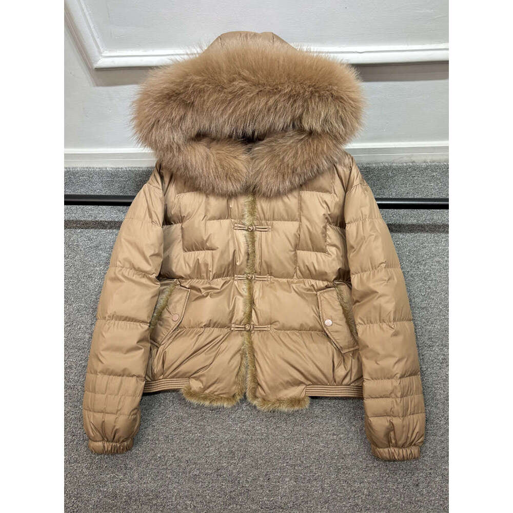 Lagabogy 2024 Winter Women White Duck Down Jacket Real Fox Mink Fur Collar Female Short Warm Puffer Coat Vintage Hooded Parkas