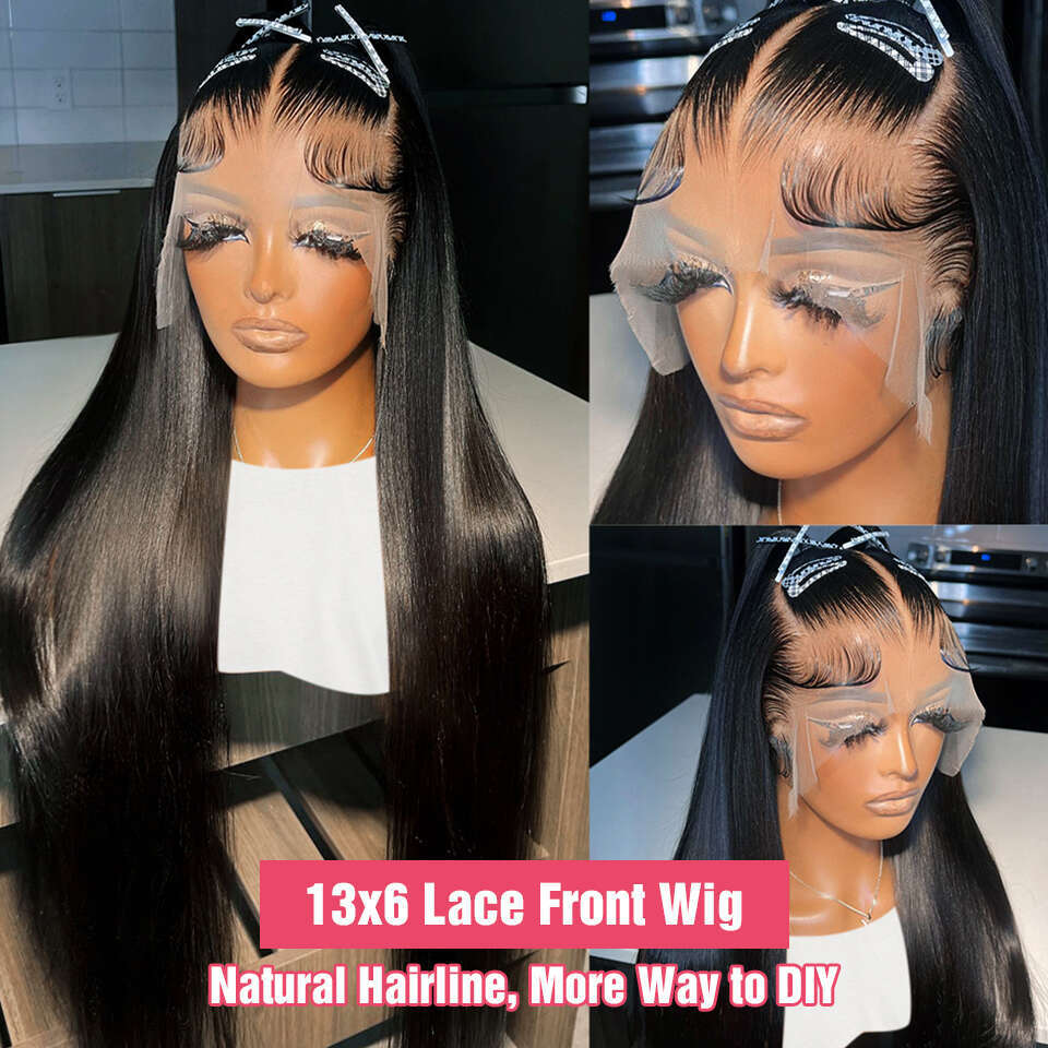 x Glueless Straight HD Lace Frontal Wig Human Hair Brazilian Transparent Front Wigs For Women Preplucked s