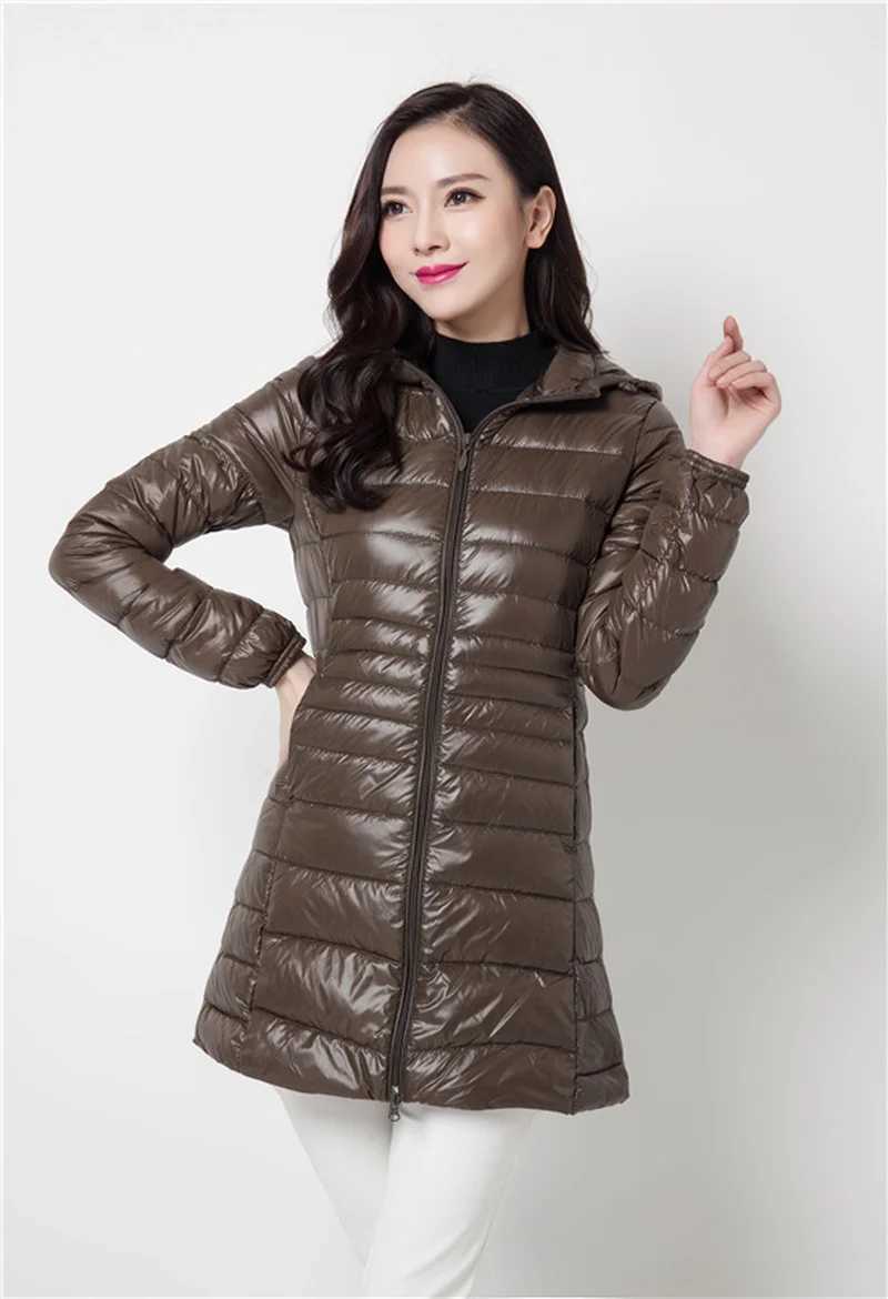 Women Spring/Autumn Ultra Lightweight Quilted Jacket 2023 New Woman Water and Wind-Resistant Big Size women Hoodies coatX241019