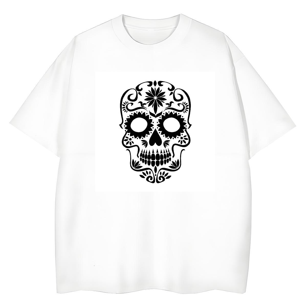 2024 Designer T shirt 100% Cotton 230g Round Neck Short Sleeve Hip Hop Street skull Womens Tshirts Wholesale Plus Size Cartoon Clothes Shirt