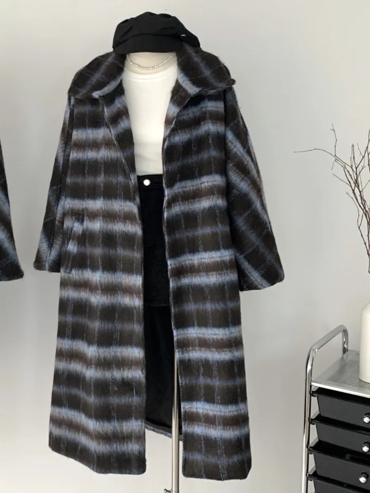Retro long sleeved double chest plain weave double-sided cashmere coat for womens winter warm wool coat autumn item 16O2475 241019