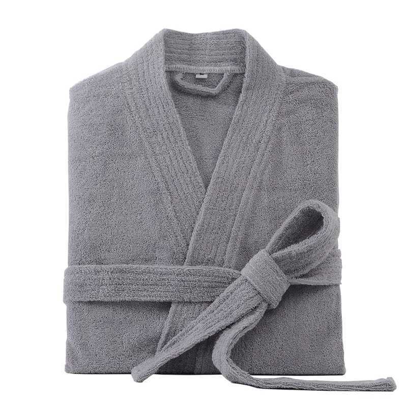 100% Cotton Bathrobe for Men Long Thick Absorbent Terry Bath Robe Kimono Men Towel Bathrobe Solid Sleepwear Women Dressing GownXJ241018