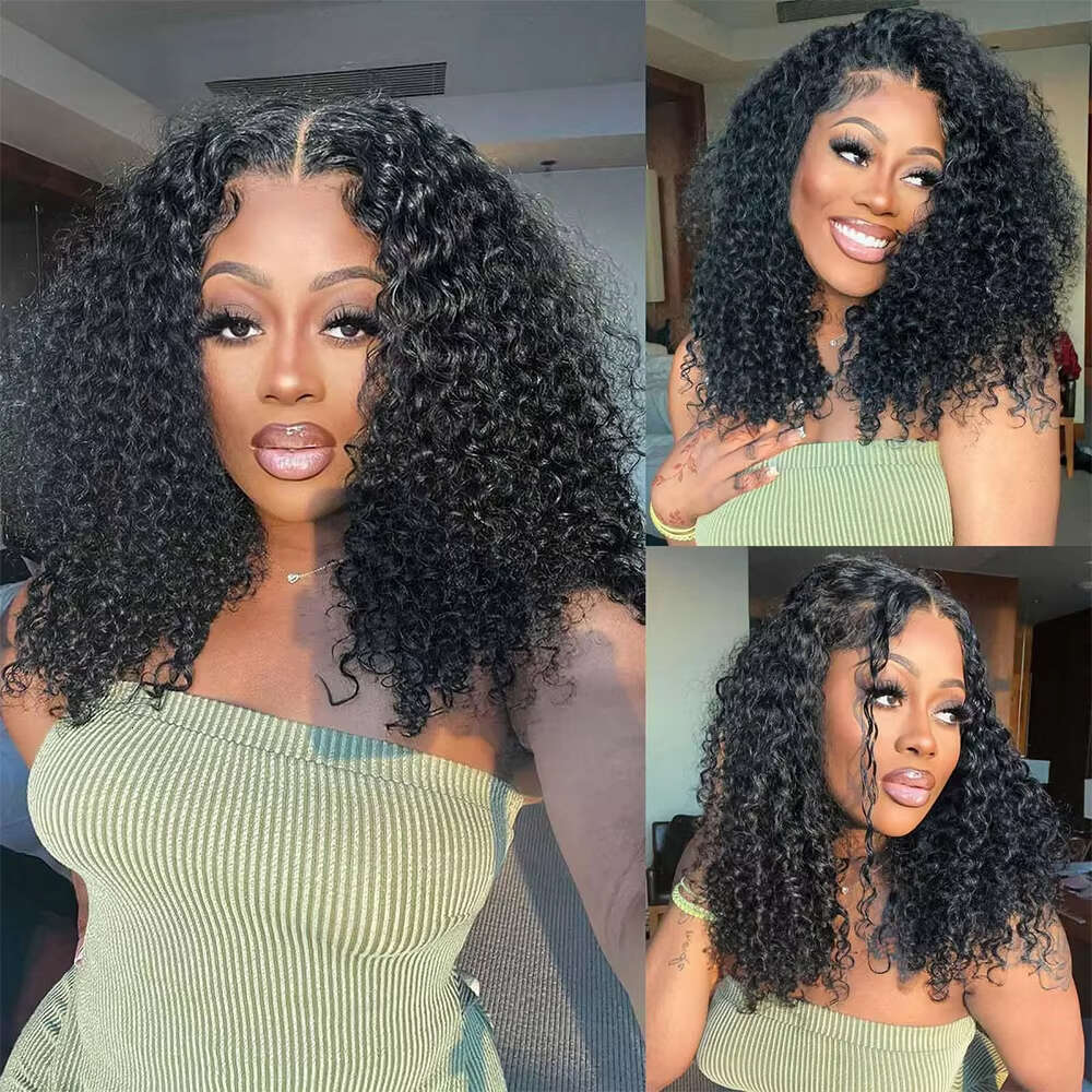 Wave x Deep Lace Frontal Wig Bob Glueless Human Hair Ready To Wear Curly Wigs Closure Pre Cut Preplucked s plucked