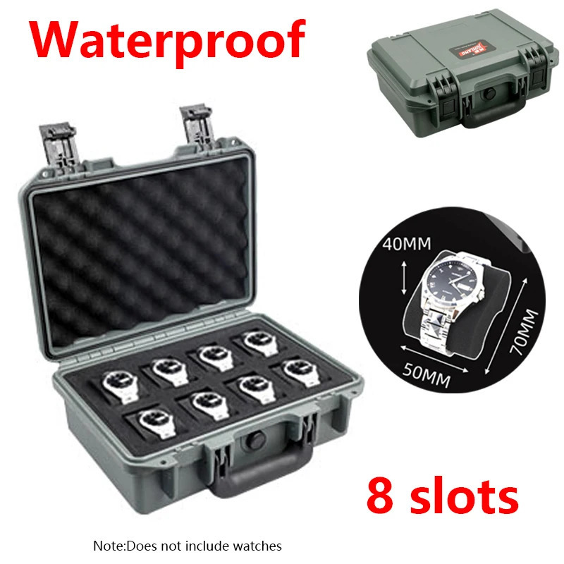 6/15 slot Abs plastic case portable waterproof case for storing watch toolboxes 241018