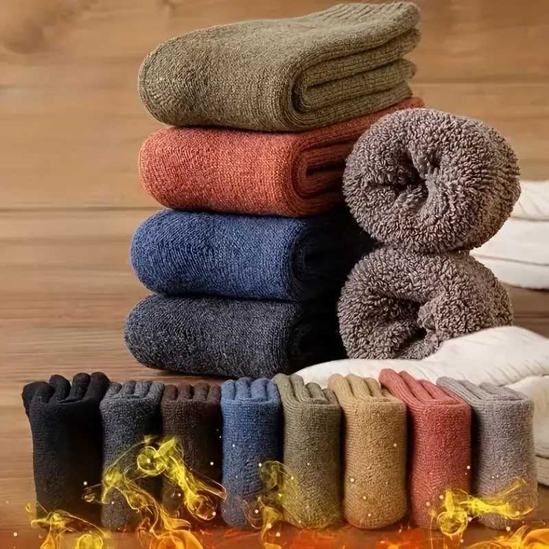 5 Pairs Thickened And Warm Woolen Socks For Women/Men Mid-tube Socks Autumn And Winter Women/Mens Socks High-tube Long SocksXJ241019