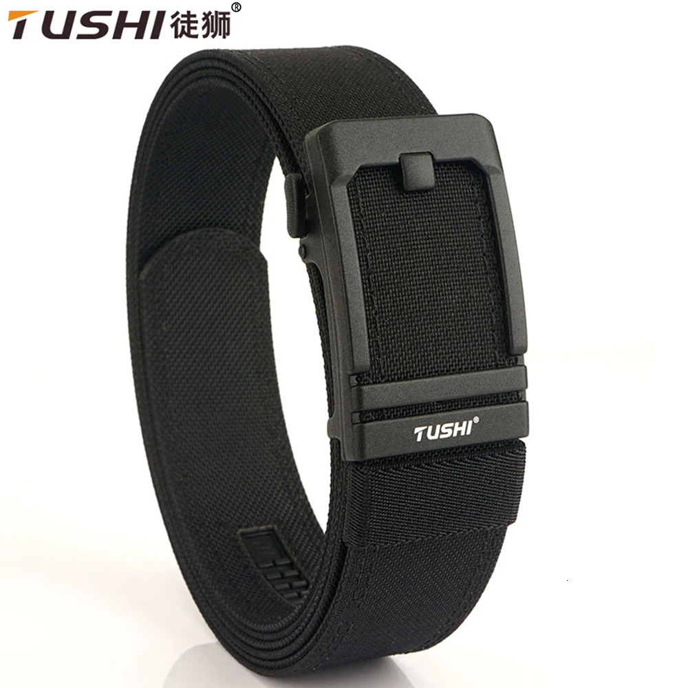 TUSHI military mens belt sturdy nylon metal automatic buckle belt tactical outdoor girls IPSC accessories 240925