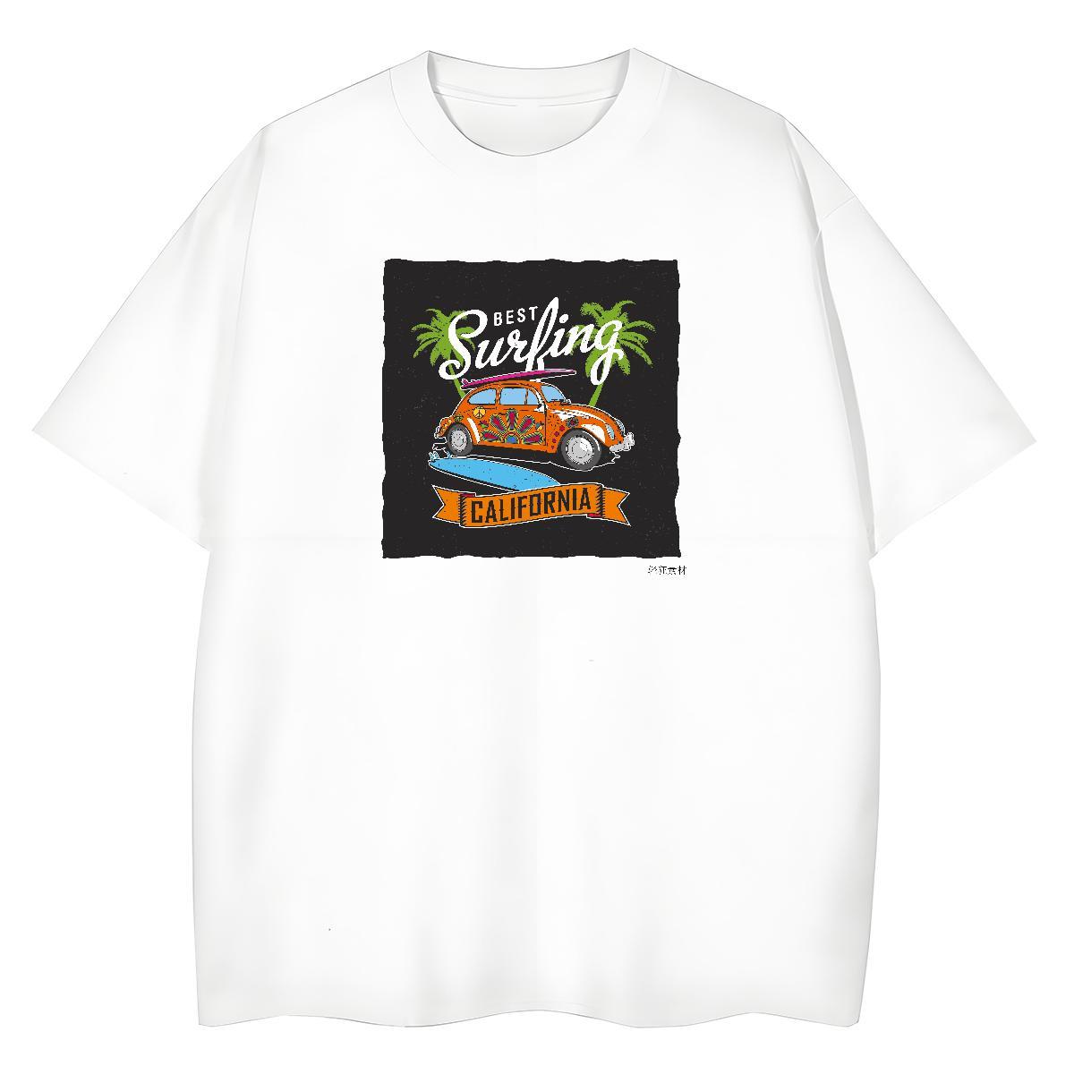 2024 Designer Womens T Shirts 230g Pure Cotton Breathable Crew Neck Beach car Woman Tshirt Loose Plus Size Cartoon Tops Tees
