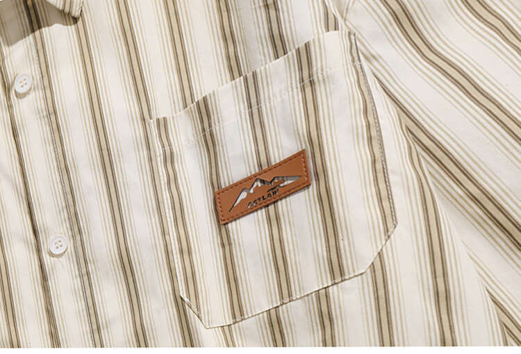 shanshi Men's shirts Color blocked striped long sleeved shirt men's women's trendy brand loose and versatile for couples casual high st