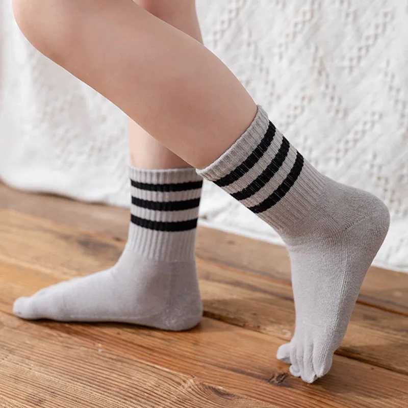 5 Pairs Childrens Autumn Winter Terry Socks with Toes Thick Cotton Breathable Sweat-absorbing Kids Indoor Floor Warm SocksXJ241019