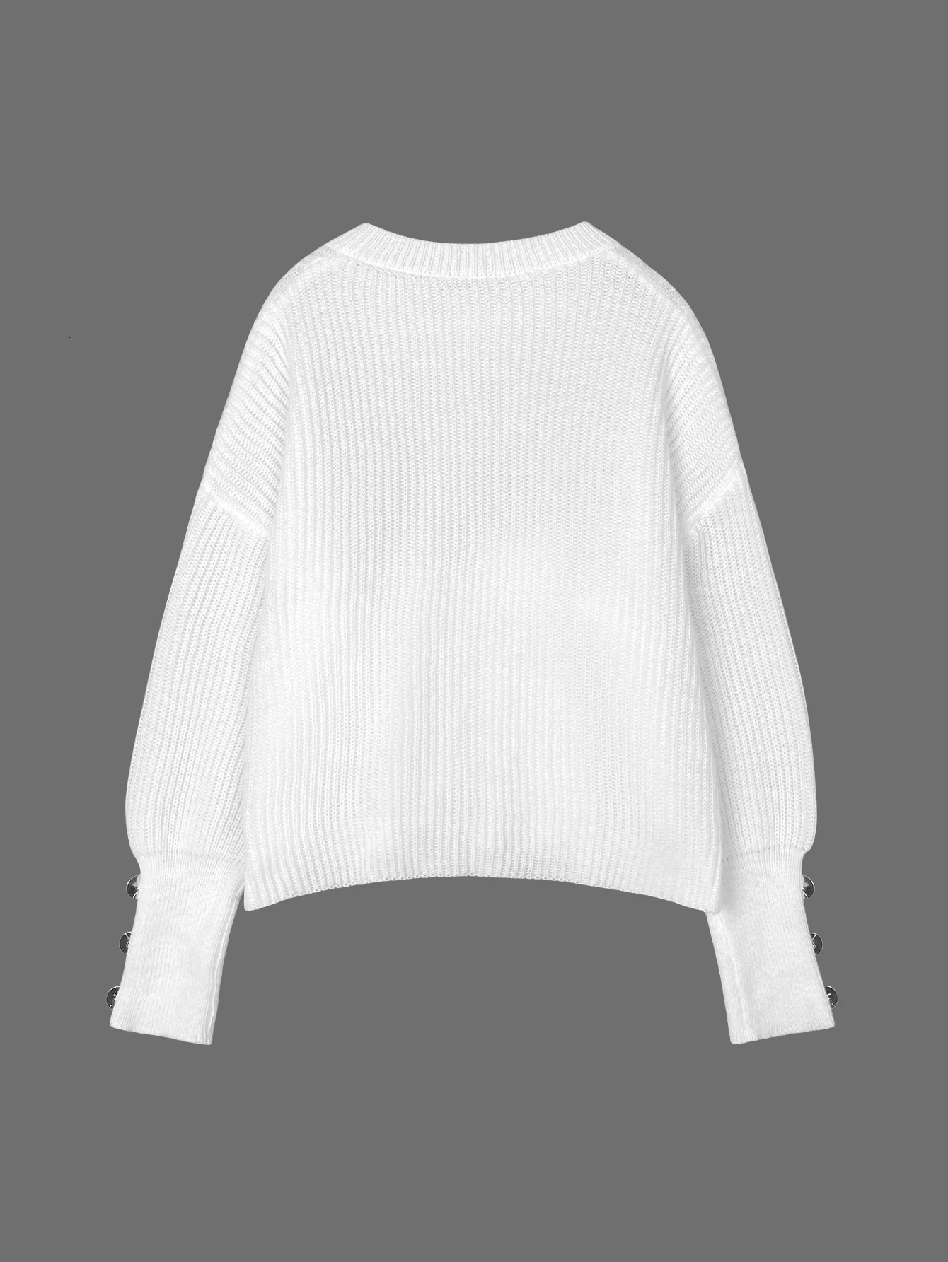 Button knit automatic and winter loose collar with European and American womens sweaters 241019