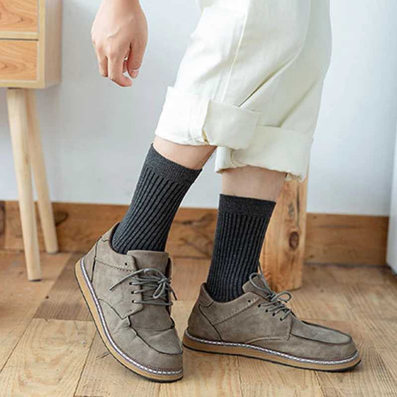 5 Pairs Business Man Short Socks Crew Classic Striped Cotton Solid Breathable Elastic Endurable Party Dress Socks GentlemanXJ241019