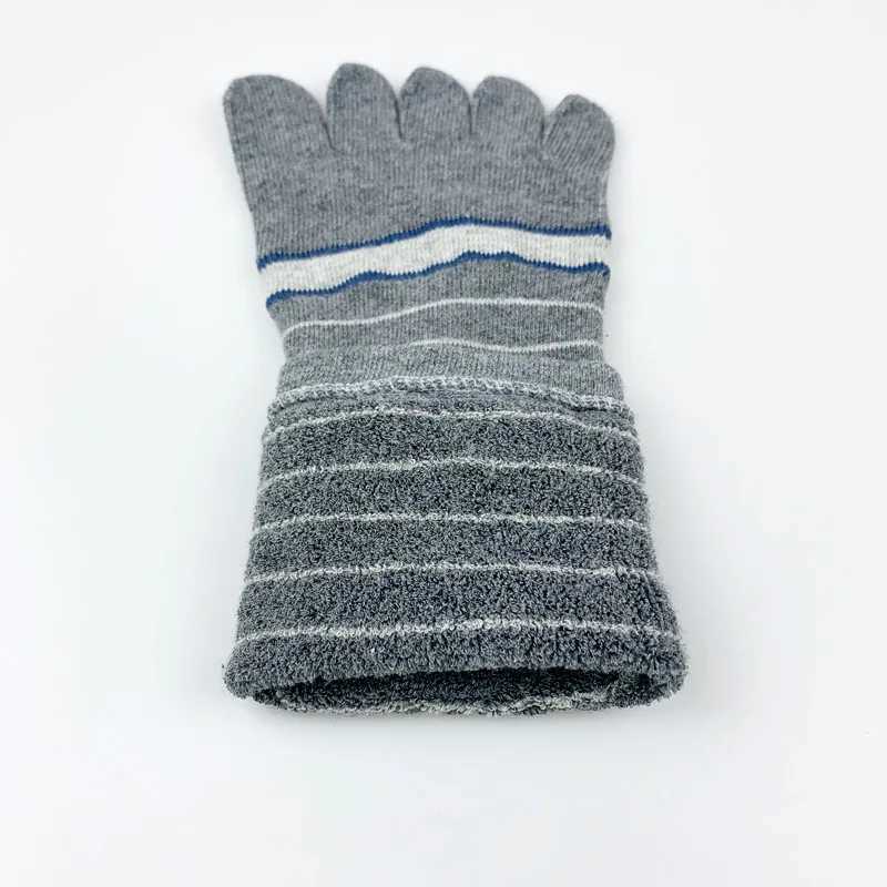 4 Pairs Thick 5 Finger Socks Man Winter Cotton Breathable Warm Business Against Cold Snow Toe Short Floor Terry Socks ThermalXJ241019