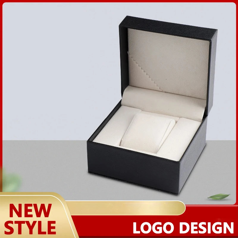 Customized OEM PU Leather Flip Plastic Embryo Watch Box Quantity Wholesale Storage Box Organizer Customized Text Name 241018