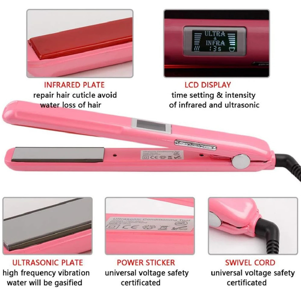 RUCHA Ultrasonic Infrared Straightener Cold Hair Care Flat Iron Used for Professional Hair Care and of Damaged Hair 241018