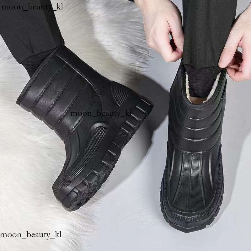 Extra Thick Winter Snow Boots Men Waterproof And Thickened Fishing Shoes With Integrated Fleece And Thickened Sole Rain Boots For Warmth Cotton Shoes 
