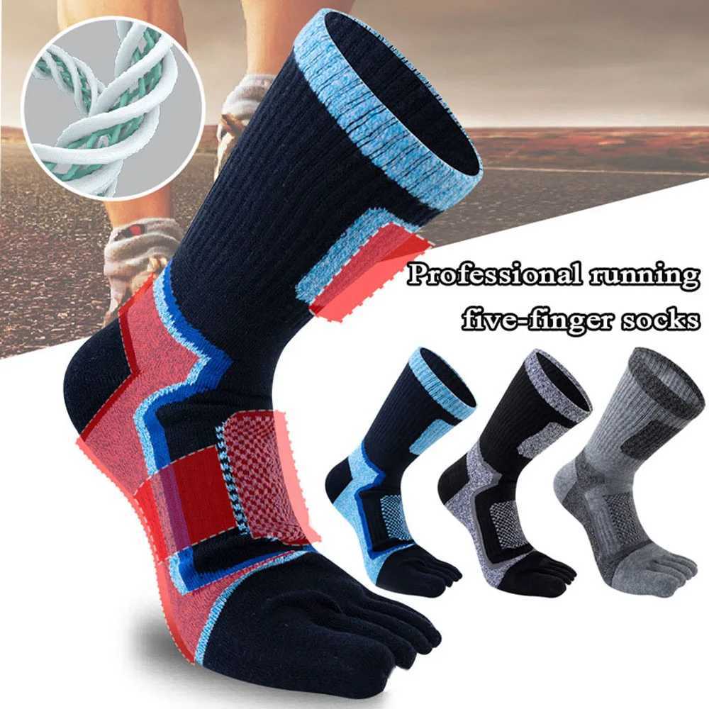Mens Five Finger Socks Breathable Middle Tube Athletic Socks Winter Cotton Split-toed Socks Outdoor Stretch Causal Soccer SockXJ241019