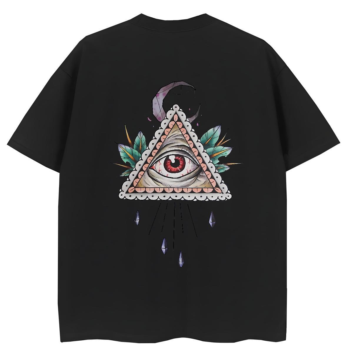 Brand T-Shirts 100% Cotton 230g Short sleeve Soft Street Casual eye of the devil Women Tees Wholesale DIY Printed Wear