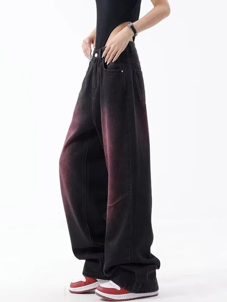 Autumn Jeans Fashion Literary Trend Loose Washed Youth High Street Harajuku Womens 241007