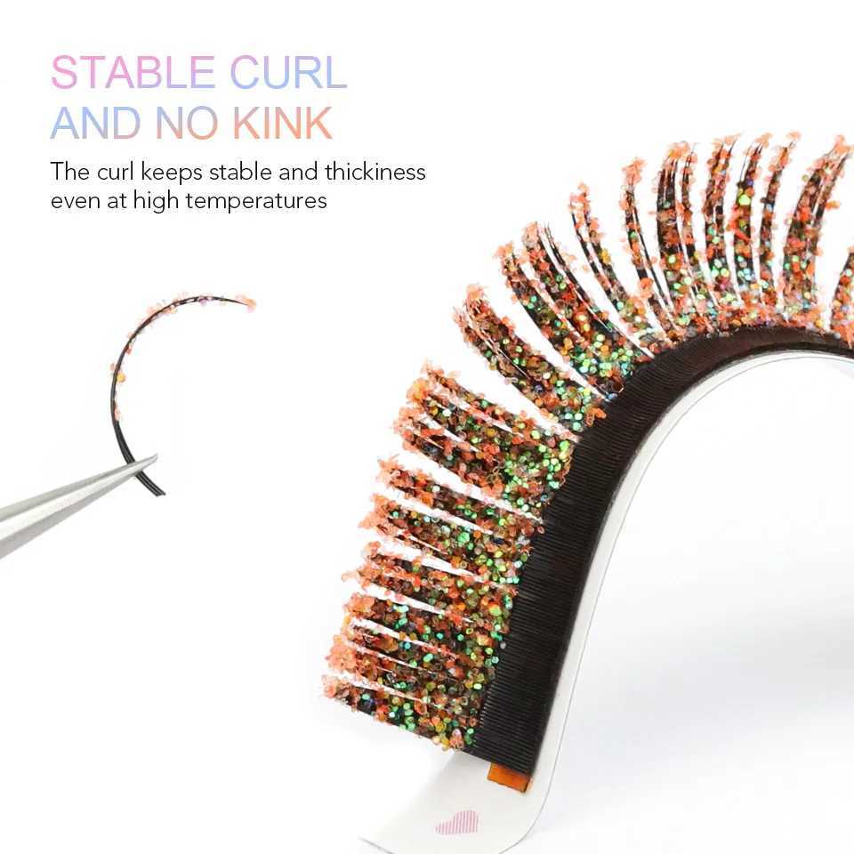 NEW Mix Colors Glitter Eyelash Extension Fashion Shiny Colorful False Lashes Russian Volume Individual Lash For Makeup SuppliesXJ241019