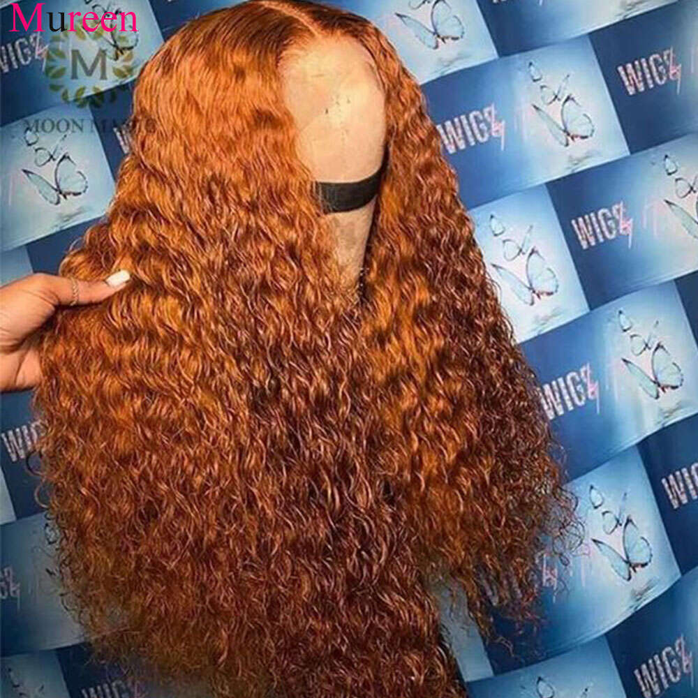 Orange Deep Ginger Wave Lace Frontal Wig Human Hair Water X Full Front For Women Wigs s