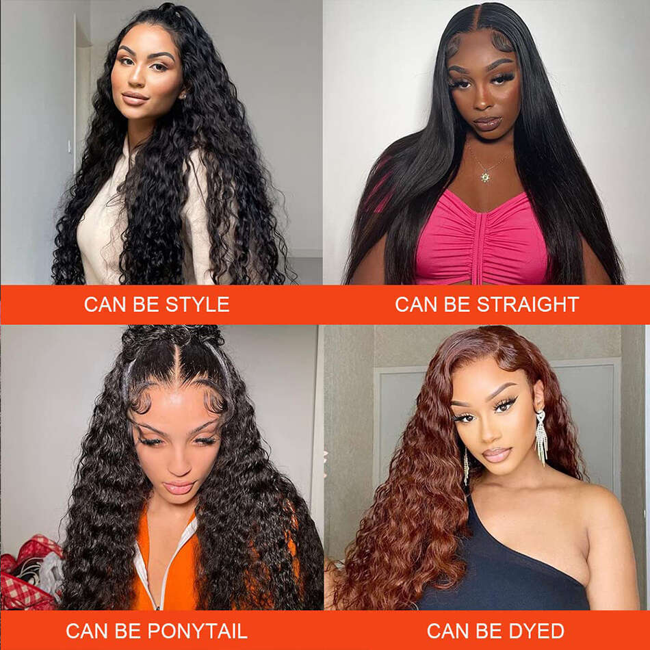 Wet And Wavy Curly Front Wig Brazilian 13x4 Water Wave Lace Frontal Human Wigs For Black Women Virgin Hair