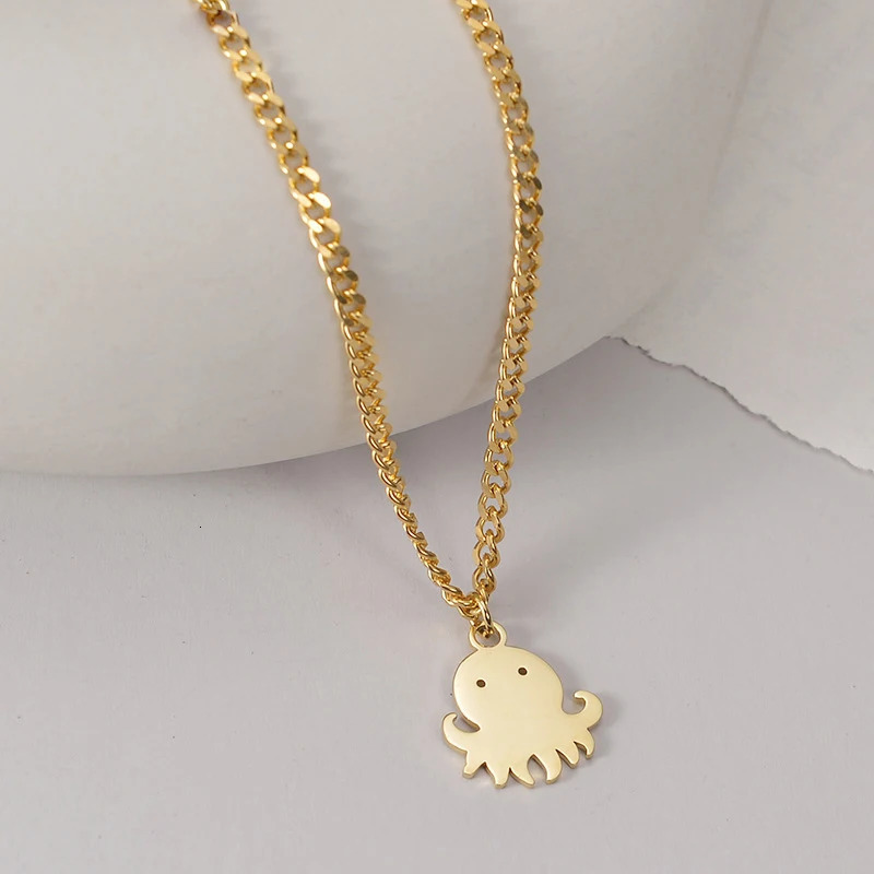 Home>Product Center>Product Center>Luxury niche steel cube octopus polymer clay pearl joint pendant necklace bone chain womens accessories wh