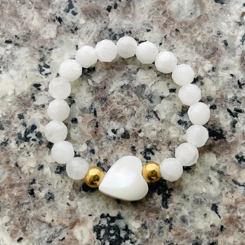 Fashion Natural Stone Moonstone Obsidian Rings For Women Girls Stainless Steel Beaded Ring Wedding Party Jewelry Gift Wholesale 241010