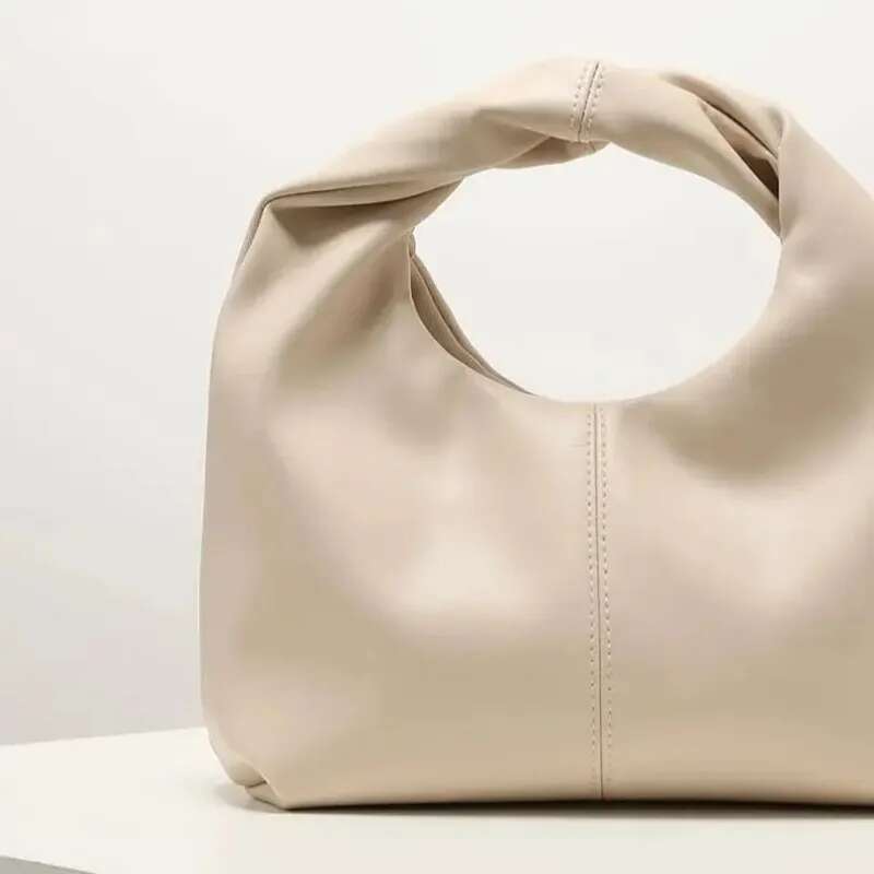 New Elegant Fashionable Twisted Square Solid Color Top Handbag Simple And Versatile Commuter Bag