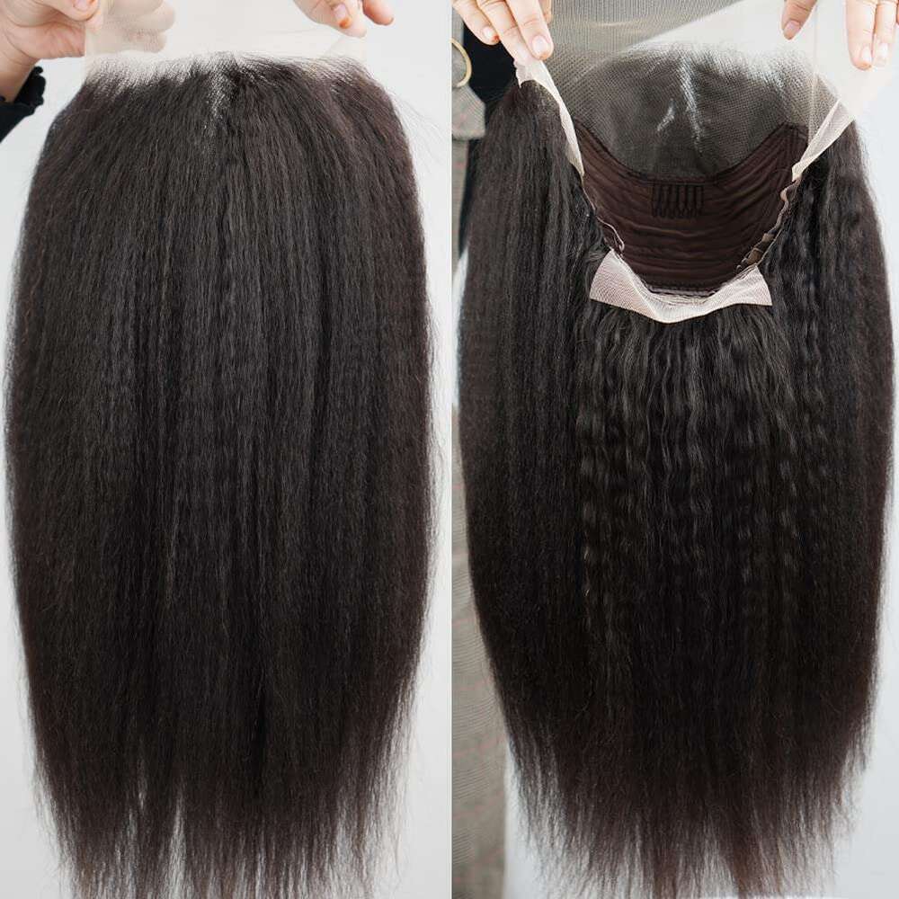 Kinky Straight 13x6 Front Human Hair Lace Frontal Wig Brazilian Wigs On Sale
