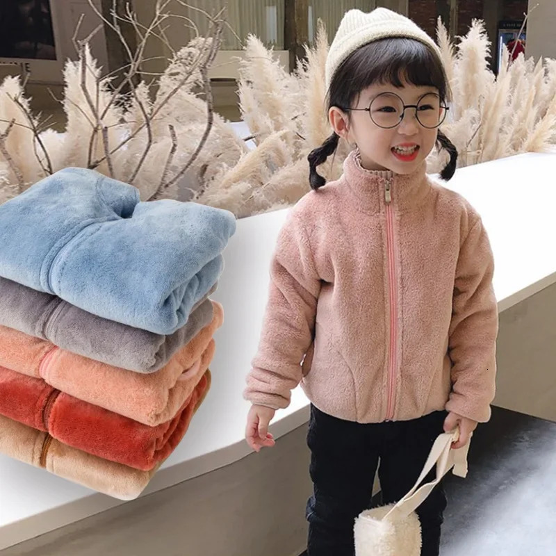 Boys Girls Fashion Cartoon Long Sleeve Zipper Sport Coat Casual Daily Outfit Tops Kids Flannel Clothing Warm Jacket 241018