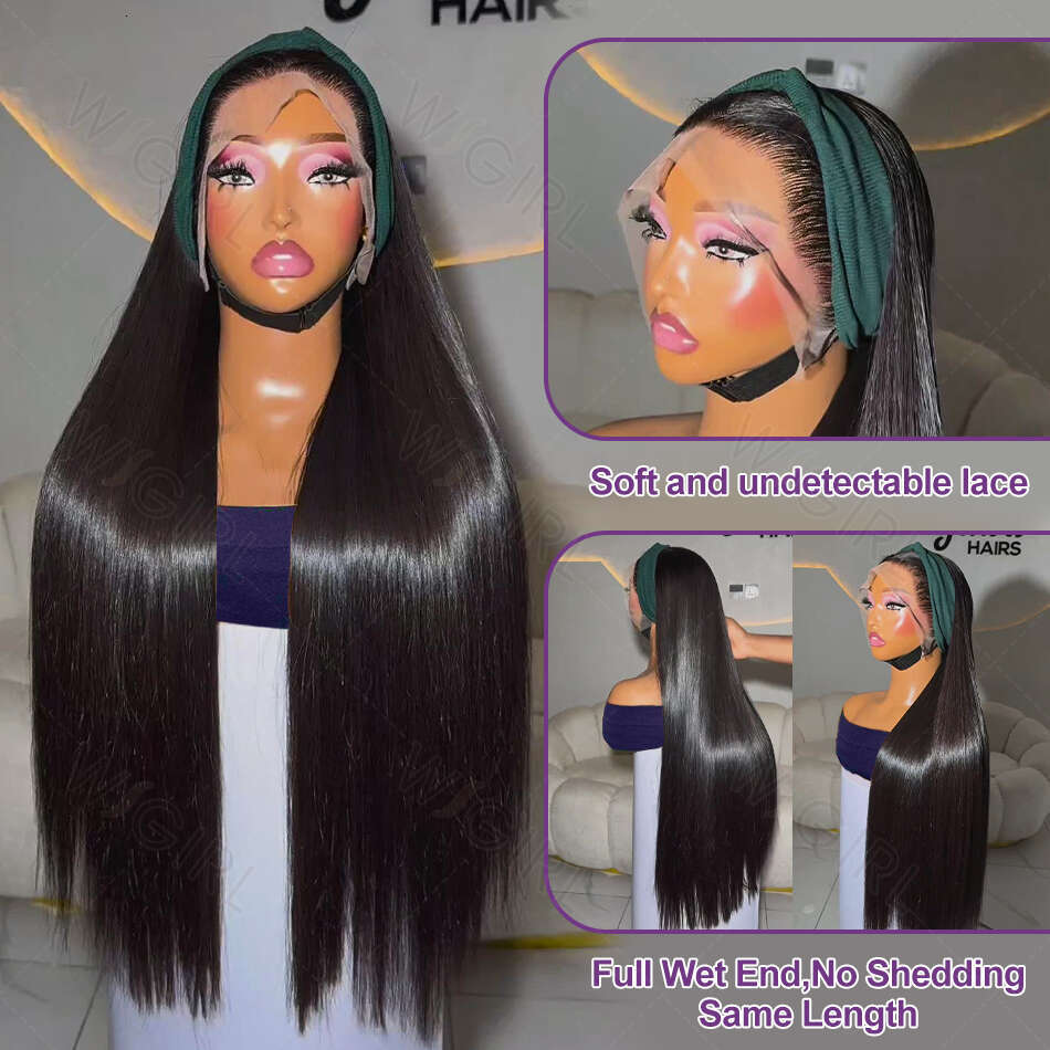 Wigirl 30 Inch Bone Straight Transparent 13x6 Frontal Human Hair Wigs 220% Brazilian Remy 13x4 Lace Front Wig For Women