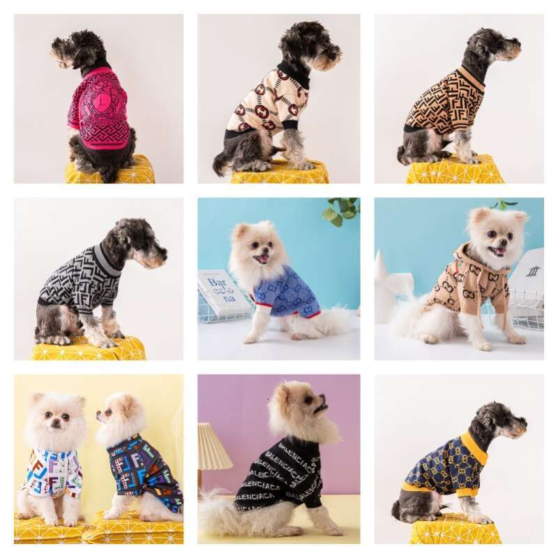 Famous Brand Designer Warm Sweater Thicken Pet Clothes Fall and Winter Dog Coat for French Bulldog Schnauzer