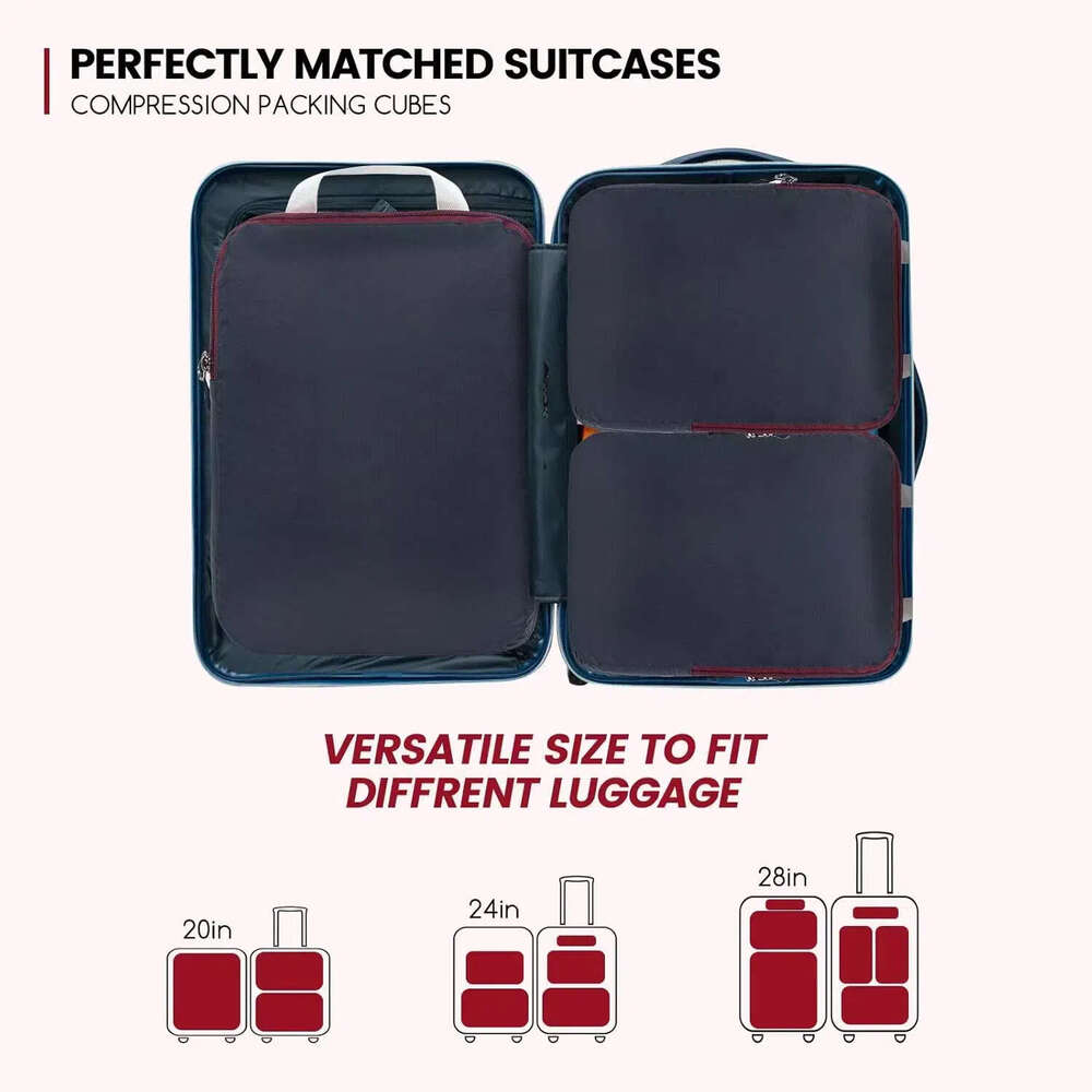 Ultralight Compression Packing Cubes For Suitcases,Travel Accessories Portable Lage Storage Bag Waterproof Travel Organizer
