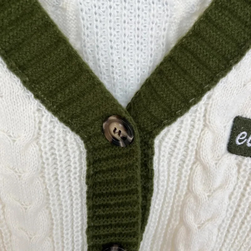 3XL Evermore cardigan wool womens vine embroidered sweater fashionable floral folk knitted cardigan wool sweater plus size letter patch sweater 241019