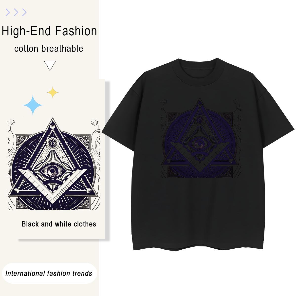 TOP Quality T Shirt For Woman 230g 100% Cotton Breathable Short Sleeve High Street Hip Hop eye of the devil Women Tshirts Free Shipping Plus Size Cart