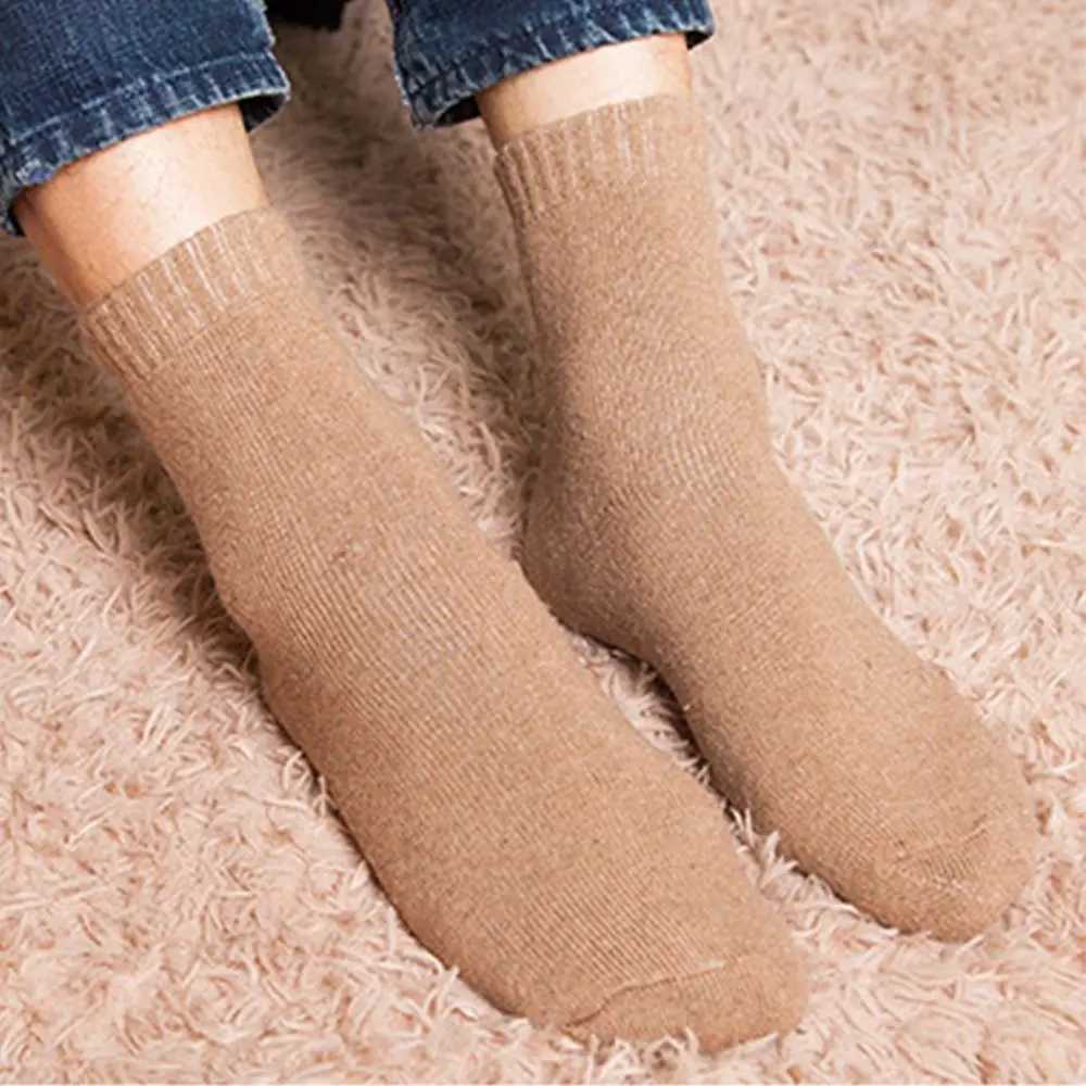 Winter Warm Women Socks Wool Male Men Socks Super Thicker Solid Socks Merino Wool Socks Against Cold Snow Terry SocksXJ241019