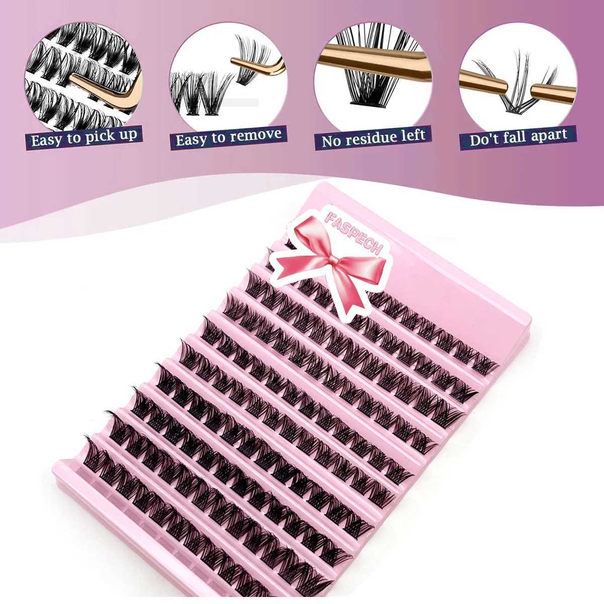 120pcs Cluster False Eyeashes DIY Individual Lashes Wispy Fluffy Thin Band Wide Stem Lash Clusters Lash Extension Kit for MakeupXJ241019
